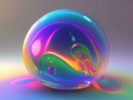 AI generated Bubble abstract 3d render of colorful bubbles abstract background generative ai photo