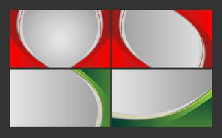 Red and green empty space abstract minimalist background vector illustration design collection