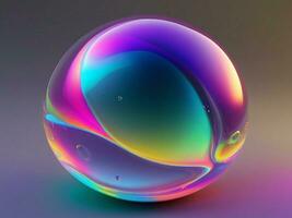 AI generated Bubble abstract 3d render of colorful bubbles abstract background generative ai photo