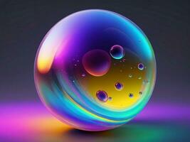 AI generated Bubble abstract 3d render of colorful bubbles abstract background generative ai photo