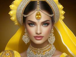 AI generated wedding bridal makeup Pakistani and indian photo