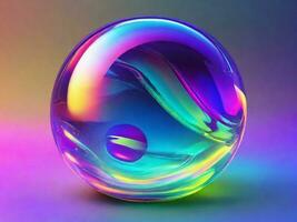 AI generated Bubble abstract 3d render of colorful bubbles abstract background generative ai photo
