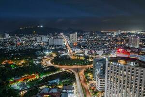 Night in Vung Tau city and coast, Vietnam. Vung Tau is a famous coastal city in the South of Vietnam photo