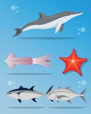 Sea fish 1 vector