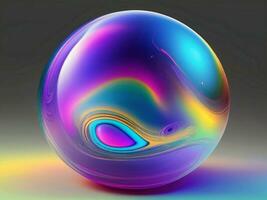 AI generated Bubble abstract 3d render of colorful bubbles abstract background generative ai photo