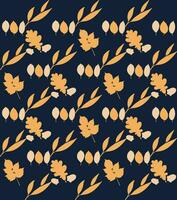 Seamless pattern with leaves and twigs. Vector illustration.