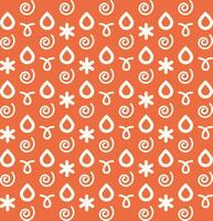 Seamless pattern with water drops on orange background. Vector illustration.
