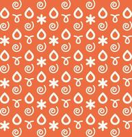 Seamless pattern with water drops on orange background. Vector illustration.