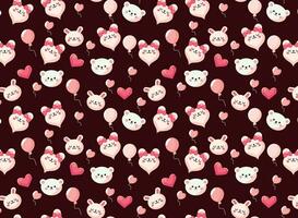 Cute bear and rabbit pattern, childish background texture, great for fabrics, backgrounds vector