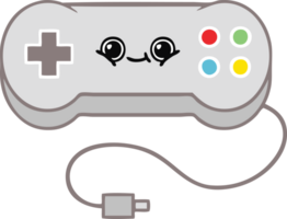 controlador de juego de dibujos animados retro de color plano png