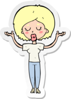 sticker of a cartoon peaceful woman png