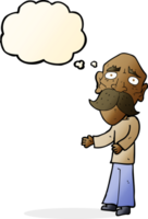 cartoon lonely old man with thought bubble png