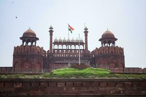 arquitectónico detalles de lal qila - rojo fuerte situado en antiguo Delhi, India, ver dentro Delhi rojo fuerte el famoso indio puntos de referencia foto