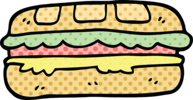 comico libro stile cartone animato gustoso Sandwich png