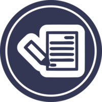 document and pencil circular icon png