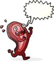 carne cartone animato personaggio con discorso bolla png