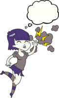 thought bubble cartoon vampire girl flying png