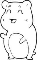 noir et blanc dessin animé mignonne hamster png