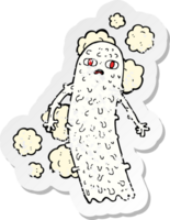 retro noodlijdende sticker van een cartoon spookachtig spook png