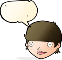 cartoon happy female face with speech bubble png