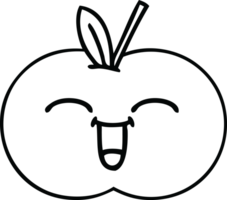 line drawing cartoon juicy apple png