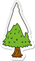 sticker cartoon doodle single snow covered tree png