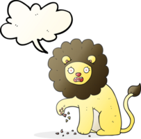 speech bubble cartoon lion with thorn in foot png