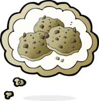 pensamento bolha desenho animado chocolate lasca biscoitos png