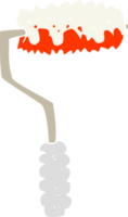 flat color illustration of a cartoon paint roller png