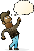 cartoon man giving thumbs up sign with thought bubble png