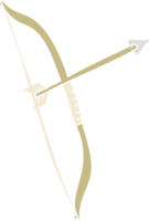 flat color illustration of a cartoon bow and arrow png