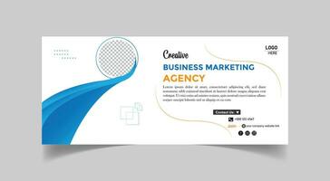 Digital marketing agency social media cover page design template vector