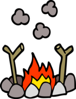 dessin animé doodle feu de camp png