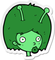 sticker of a cartoon alien girl png