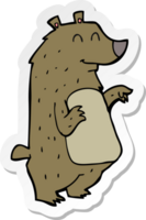 adesivo de um urso de desenho animado png