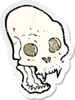 retro noodlijdende sticker van een cartoon spookachtige vampierschedel png