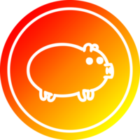 cerdo gordo circular en espectro de gradiente caliente png