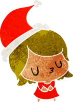 desenho retrô de natal da garota kawaii png