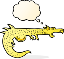 cartoon medieval dragon with thought bubble png
