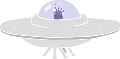 illustration en couleur plate d'une soucoupe volante de dessin animé png