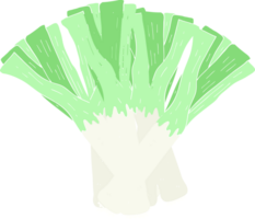 flat color illustration of a cartoon leeks png