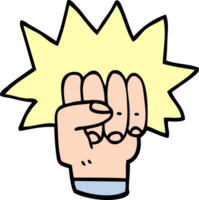 cartoon doodle punching fist png