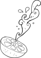 black and white cartoon lemon png