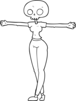 black and white cartoon zombie woman png