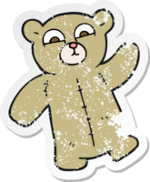 pegatina retro angustiada de un oso de peluche de dibujos animados png