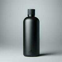 AI generated 3D illustration Rendering Aluminium Bottle on White Background Black Grey White photo