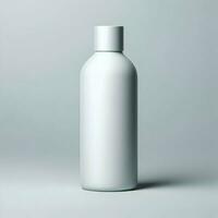 AI generated 3D illustration Rendering Aluminium Bottle on White Background Black Grey White photo