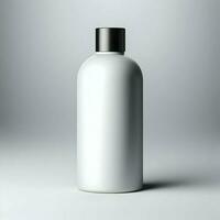 AI generated 3D illustration Rendering Aluminium Bottle on White Background Black Grey White photo