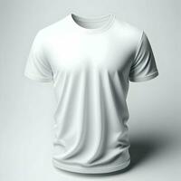 ai generado blanco camiseta Bosquejo aislado en blanco antecedentes foto