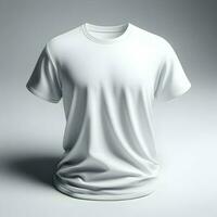 AI generated White Tshirt mockup isolated on white background photo